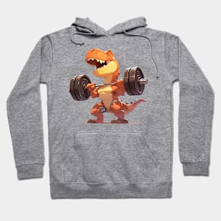 dino lifting weight Hoodie